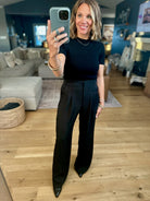 In The Loop High-Waisted Trouser Pants-Pants-Skies Are Blue-Anna Kaytes Boutique, Women's Fashion Boutique in Grinnell, Iowa