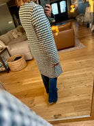 The Elliott Houndstooth Coat - Hunter Green-Jackets-Skies Are Blue-Anna Kaytes Boutique, Women's Fashion Boutique in Grinnell, Iowa