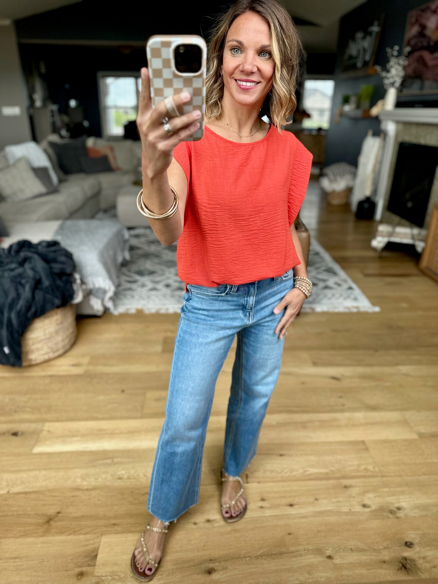 In The Right Place Drop-Shoulder Top-top-Les Amis-Anna Kaytes Boutique, Women's Fashion Boutique in Grinnell, Iowa