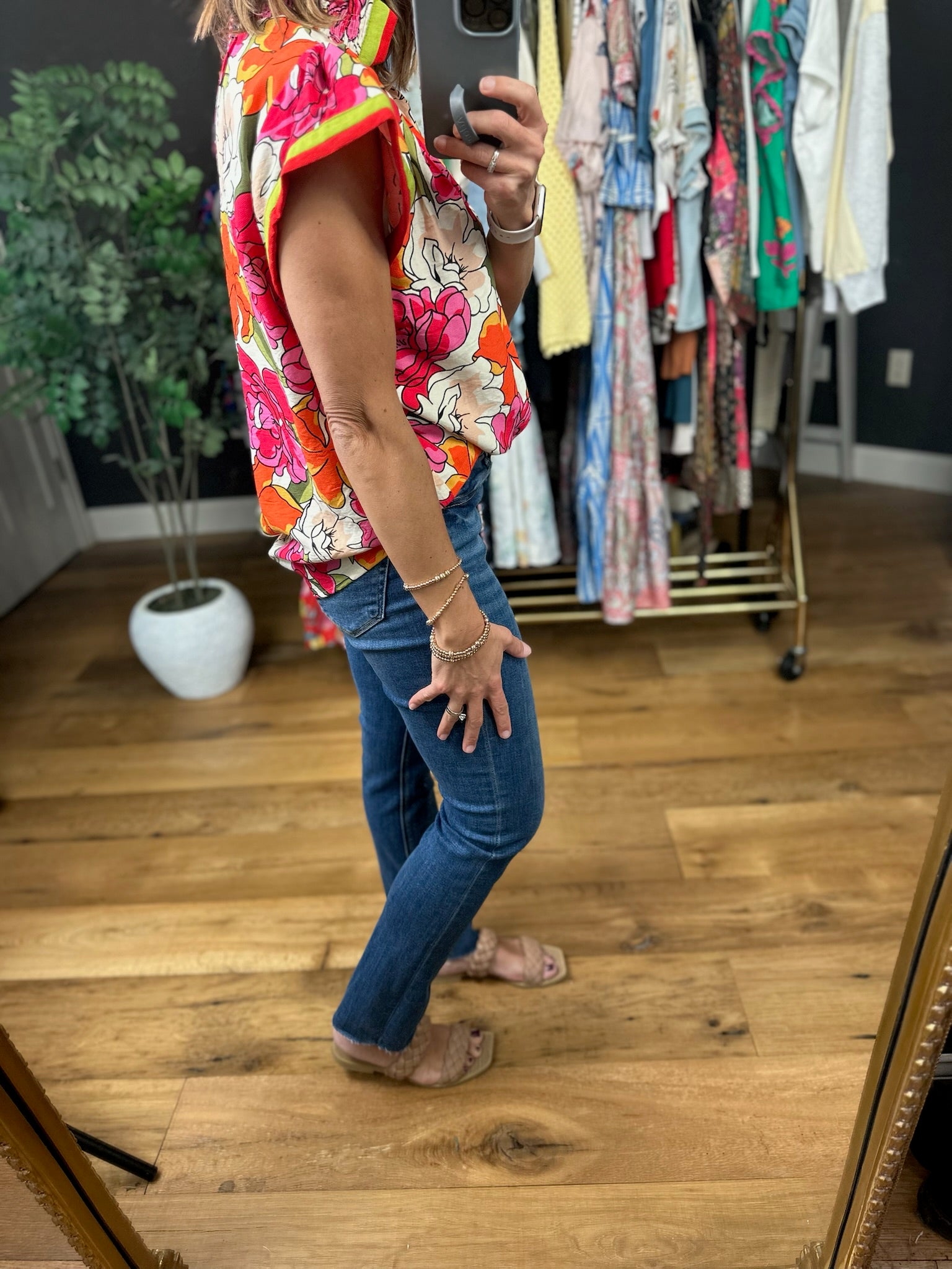 Spring Memories Floral Top-Short Sleeves-Umgee-Anna Kaytes Boutique, Women's Fashion Boutique in Grinnell, Iowa