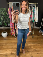 Bring Me Back Cap Sleeve Top-Short Sleeves-Skies Are Blue-Anna Kaytes Boutique, Women's Fashion Boutique in Grinnell, Iowa