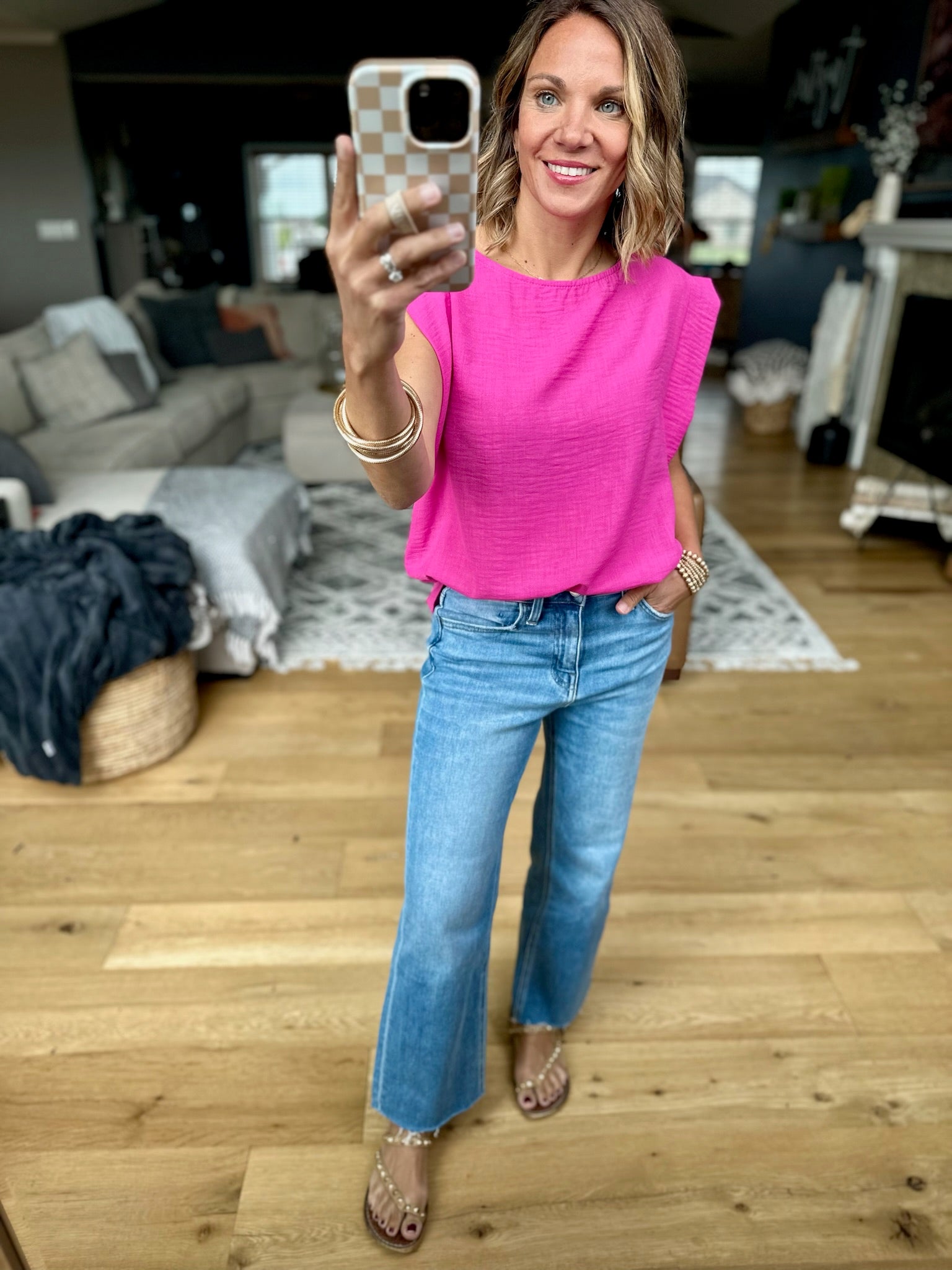 In The Right Place Drop-Shoulder Top-top-Les Amis-Anna Kaytes Boutique, Women's Fashion Boutique in Grinnell, Iowa