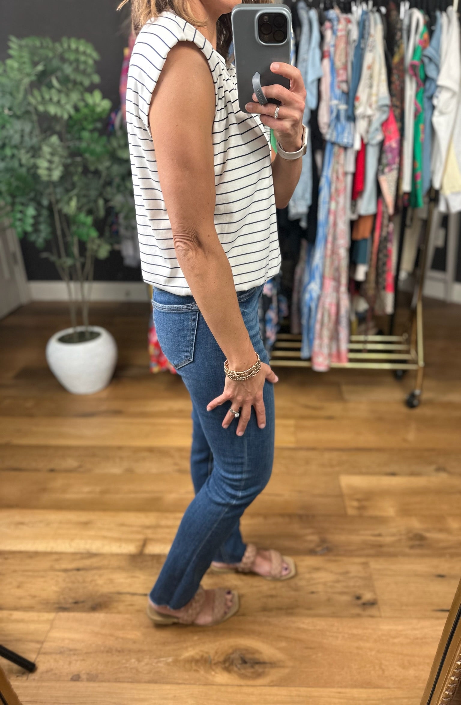 Bring Me Back Cap Sleeve Top-Short Sleeves-Skies Are Blue-Anna Kaytes Boutique, Women's Fashion Boutique in Grinnell, Iowa