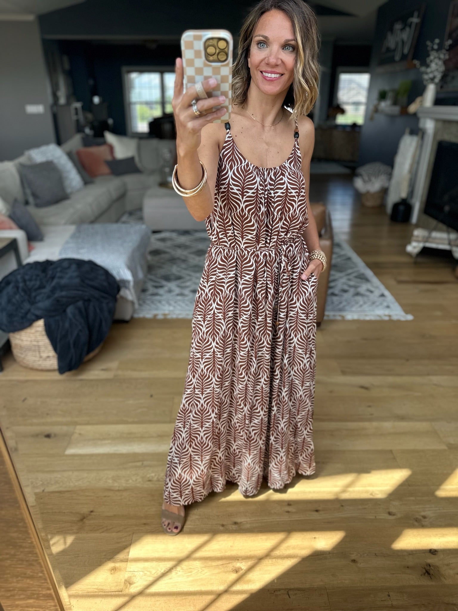 All About Me Pocket Maxi Dress - Brown-Dresses-Staccato-Anna Kaytes Boutique, Women's Fashion Boutique in Grinnell, Iowa