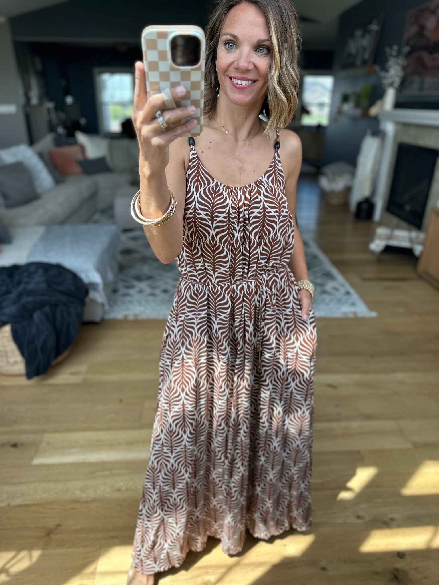 All About Me Pocket Maxi Dress - Brown-Dresses-Staccato-Anna Kaytes Boutique, Women's Fashion Boutique in Grinnell, Iowa