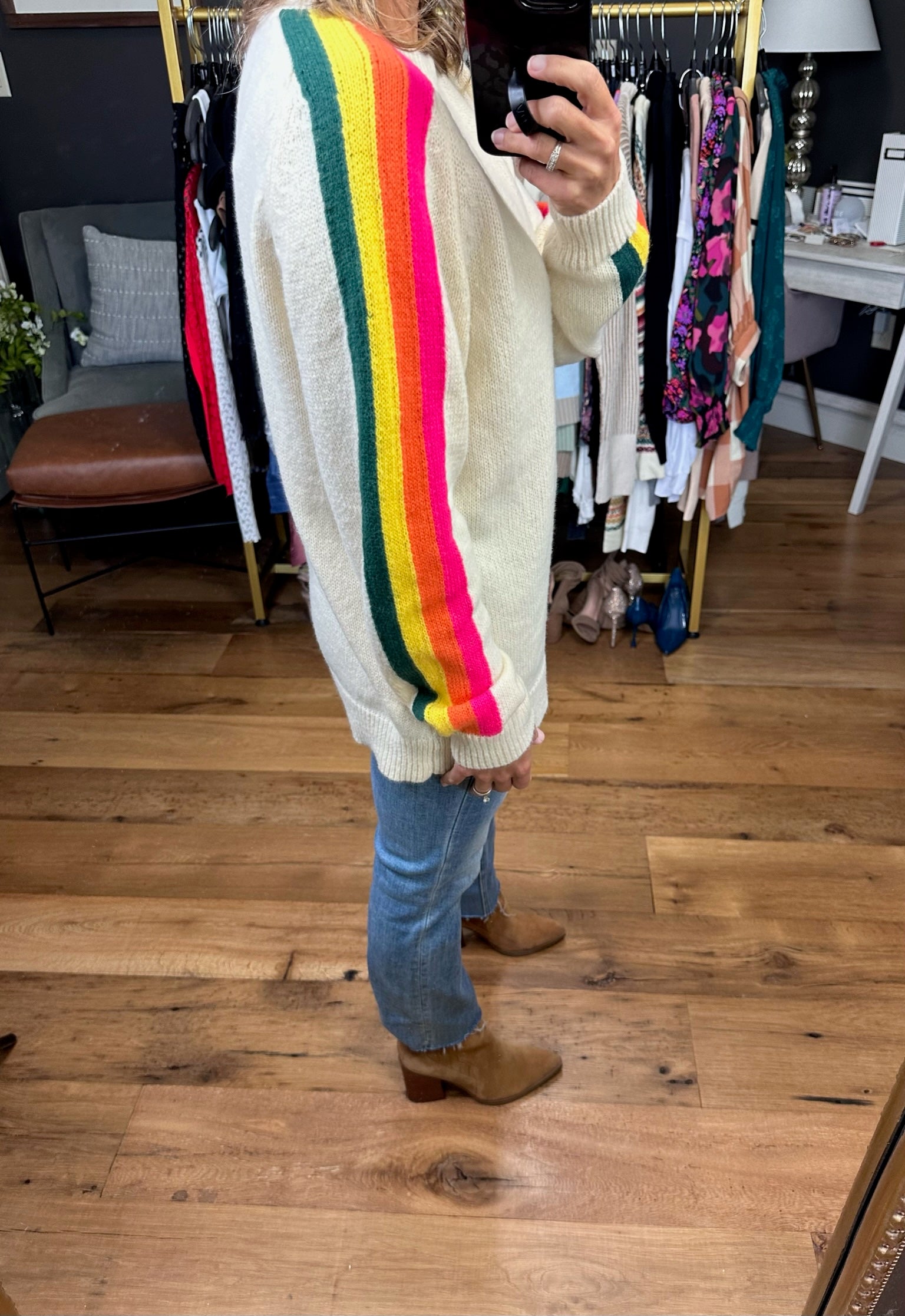 Something Possible Striped Sleeve Sweater - Multiple Options