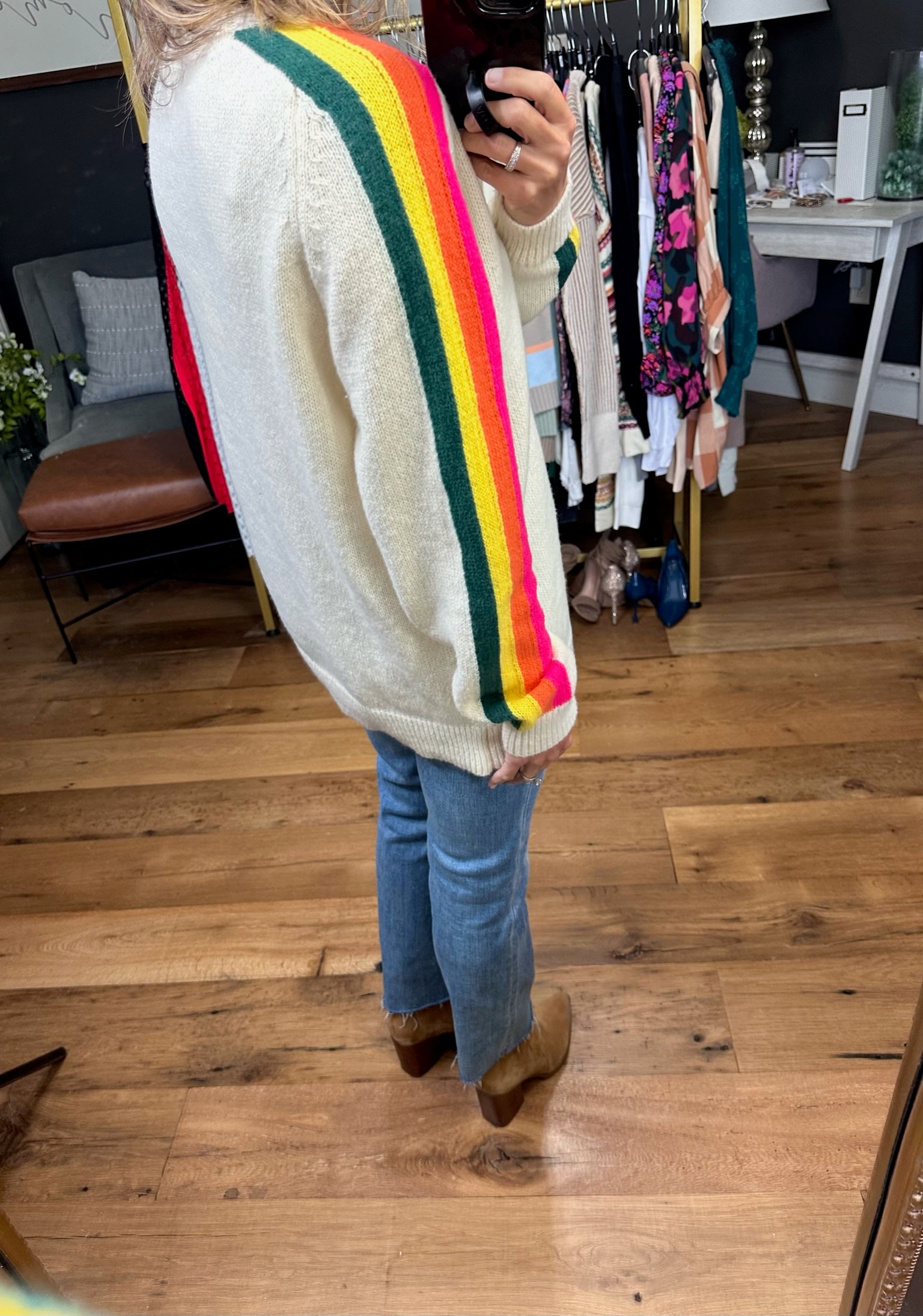 Something Possible Striped Sleeve Sweater - Multiple Options
