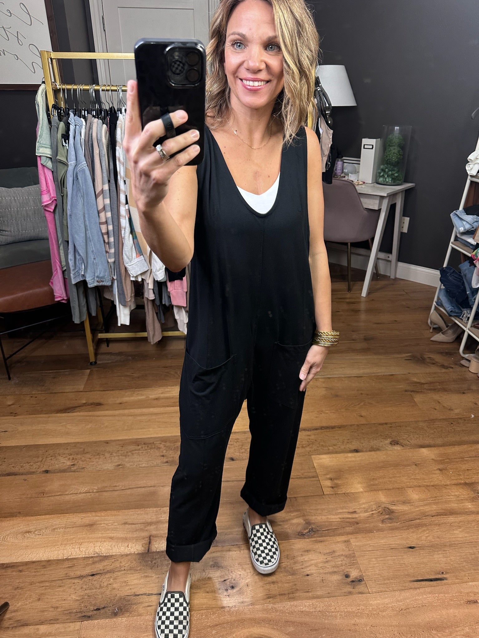 Good For The Weekend Overall - Black-Overalls-Wishlist WL23-8205-Anna Kaytes Boutique, Women's Fashion Boutique in Grinnell, Iowa