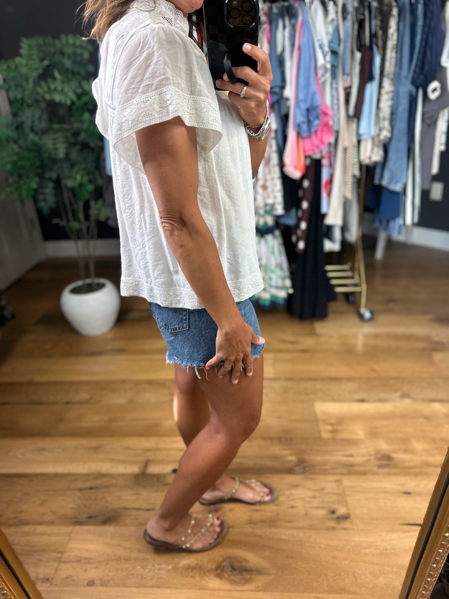 Above Average Lace-Detail Top-Short Sleeves-Fate-Anna Kaytes Boutique, Women's Fashion Boutique in Grinnell, Iowa