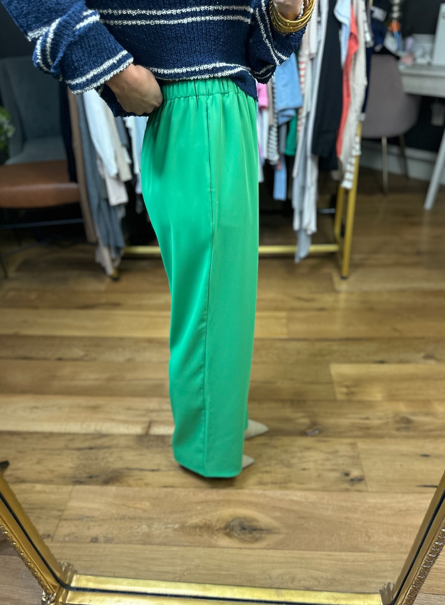 The Jade Wide-Leg Trouser - Green-Wishlist-Anna Kaytes Boutique, Women's Fashion Boutique in Grinnell, Iowa