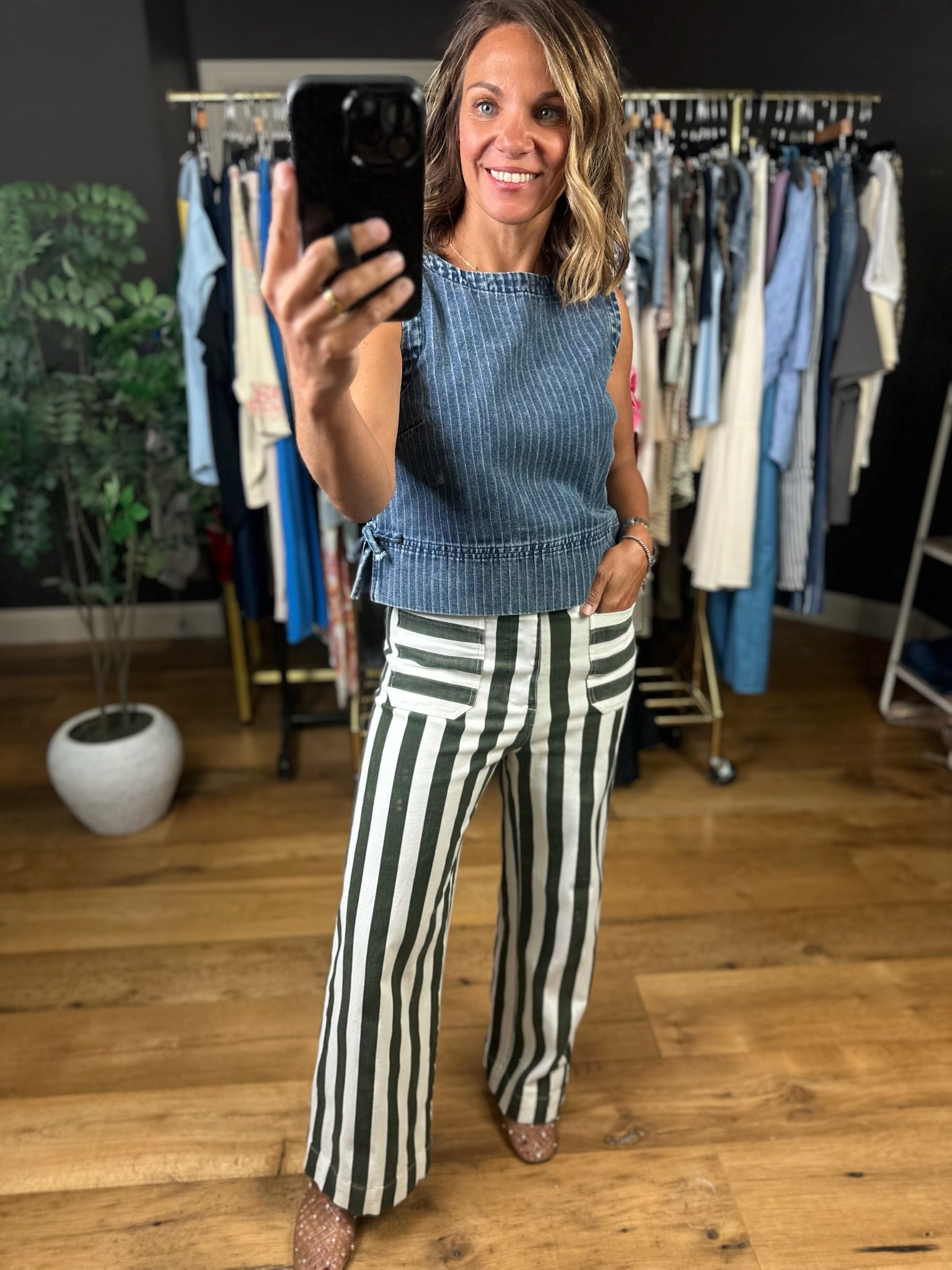 The Claire Striped Pant-Pants-ee:some-Anna Kaytes Boutique, Women's Fashion Boutique in Grinnell, Iowa