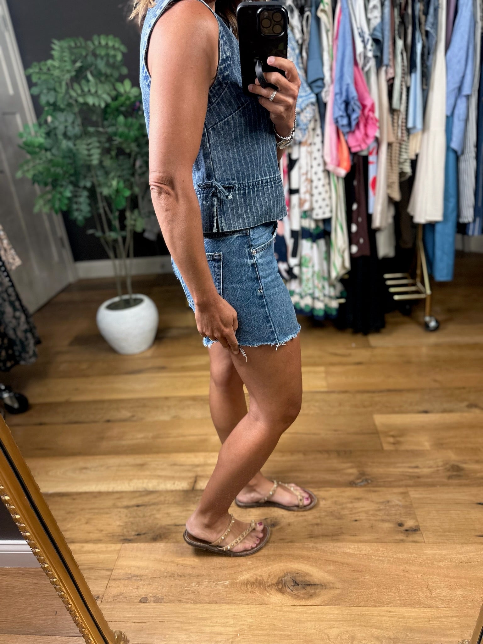 Better In Blue Denim Top-Sleeveless-Blu Pepper-Anna Kaytes Boutique, Women's Fashion Boutique in Grinnell, Iowa