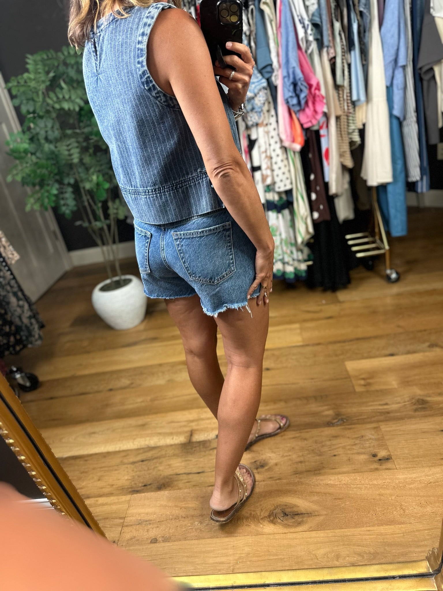 Better In Blue Denim Top-Sleeveless-Blu Pepper-Anna Kaytes Boutique, Women's Fashion Boutique in Grinnell, Iowa