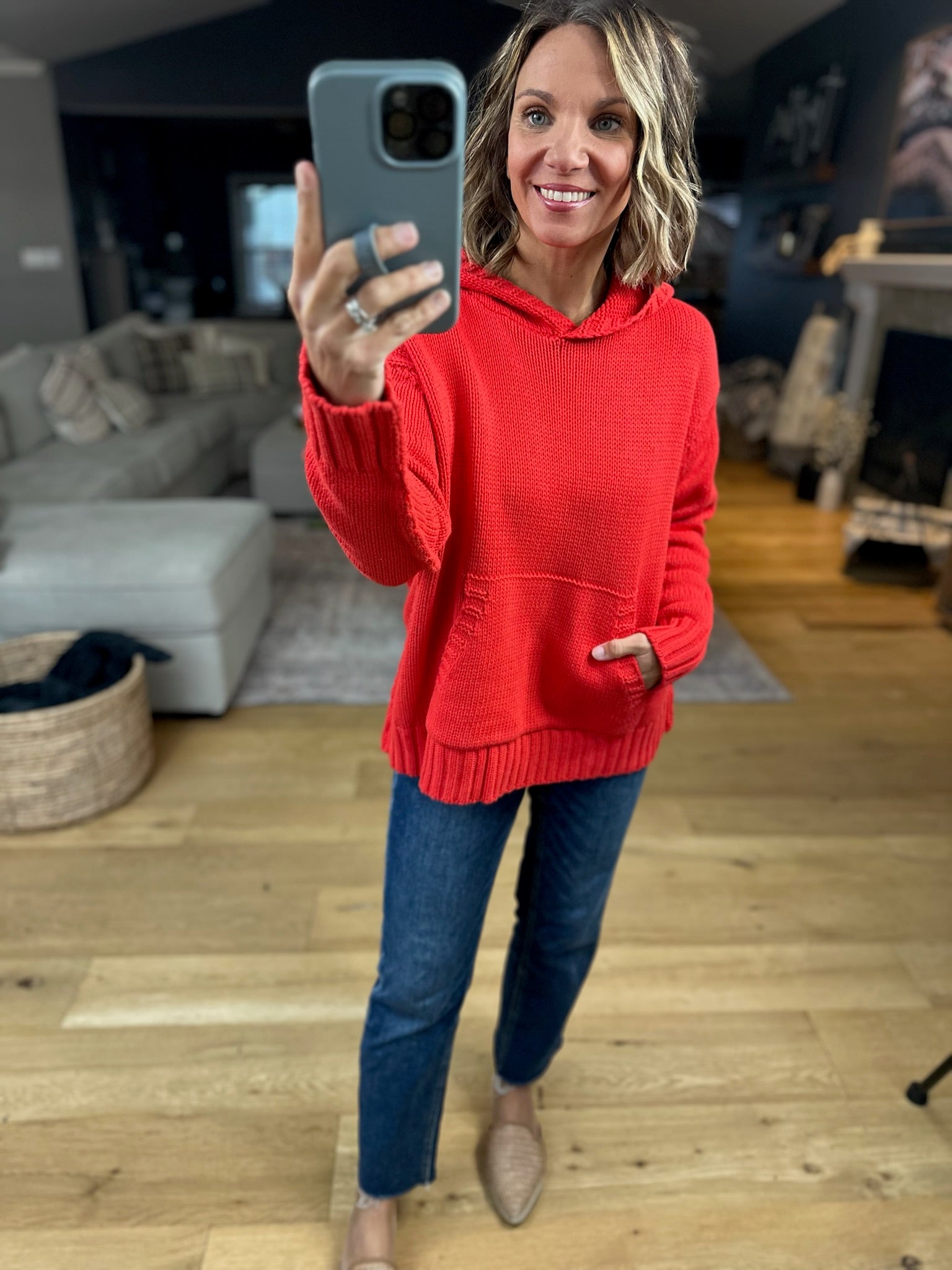 Always Present Knit Hoodie-Sweaters-Wishlist-Anna Kaytes Boutique, Women's Fashion Boutique in Grinnell, Iowa