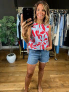 Along The Shore Patterned Top-Short Sleeves-She & Sky-Anna Kaytes Boutique, Women's Fashion Boutique in Grinnell, Iowa