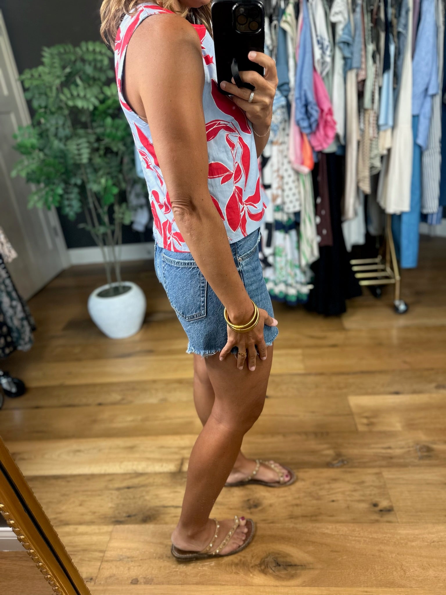 Along The Shore Patterned Top-Short Sleeves-She & Sky-Anna Kaytes Boutique, Women's Fashion Boutique in Grinnell, Iowa