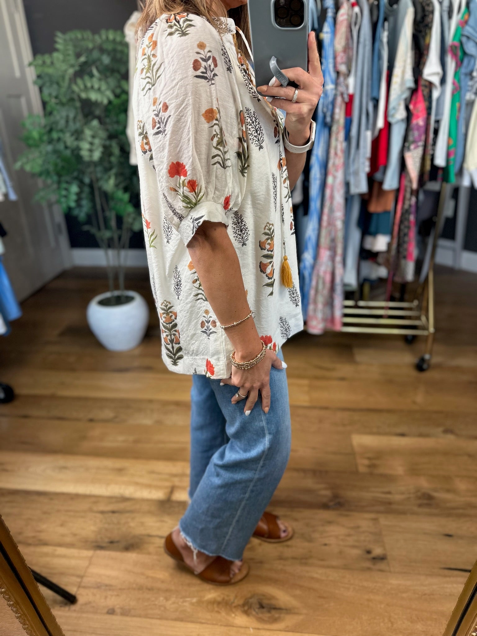 Petal & Grace Floral Top-Short Sleeves-Umgee-Anna Kaytes Boutique, Women's Fashion Boutique in Grinnell, Iowa