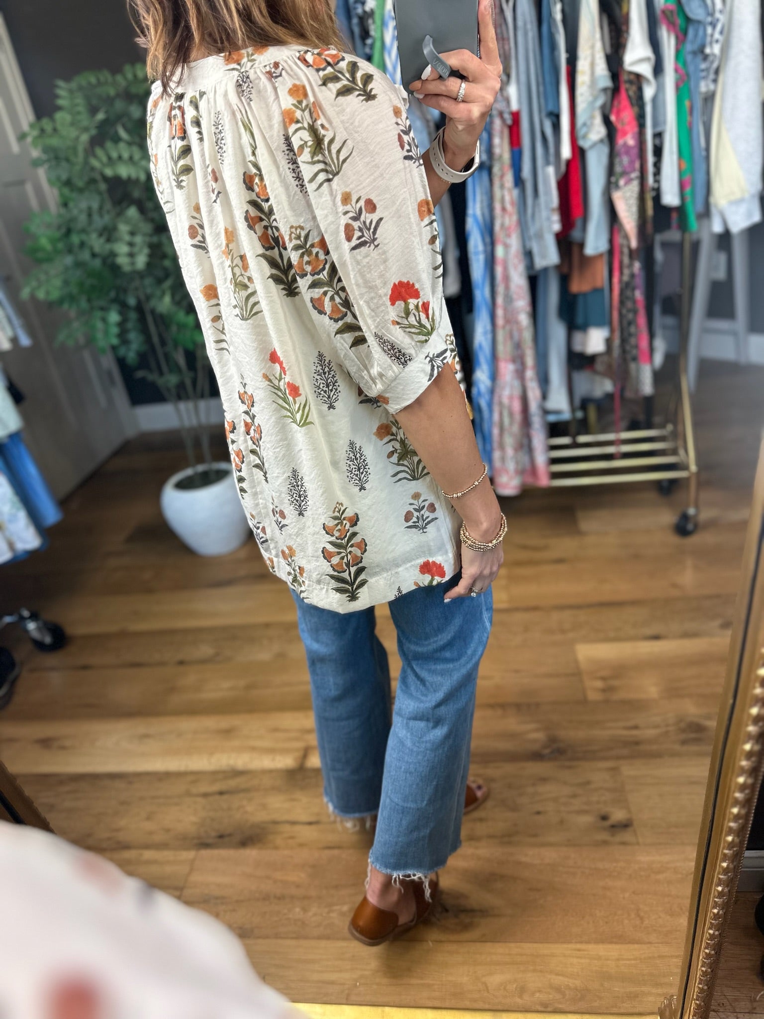 Petal & Grace Floral Top-Short Sleeves-Umgee-Anna Kaytes Boutique, Women's Fashion Boutique in Grinnell, Iowa