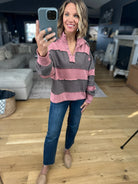 That's So True Raw-Hem Henley-Sweaters-Doe & Rae-Anna Kaytes Boutique, Women's Fashion Boutique in Grinnell, Iowa