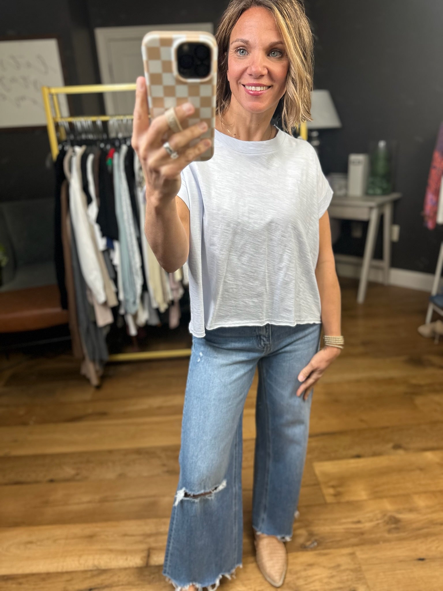 Let This Go Slub-Knit Tee - Multiple Options-Wasabi & Mint-Anna Kaytes Boutique, Women's Fashion Boutique in Grinnell, Iowa