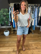 Feels This Good Striped V-Neck Tee-Short Sleeves-Staccato-Anna Kaytes Boutique, Women's Fashion Boutique in Grinnell, Iowa