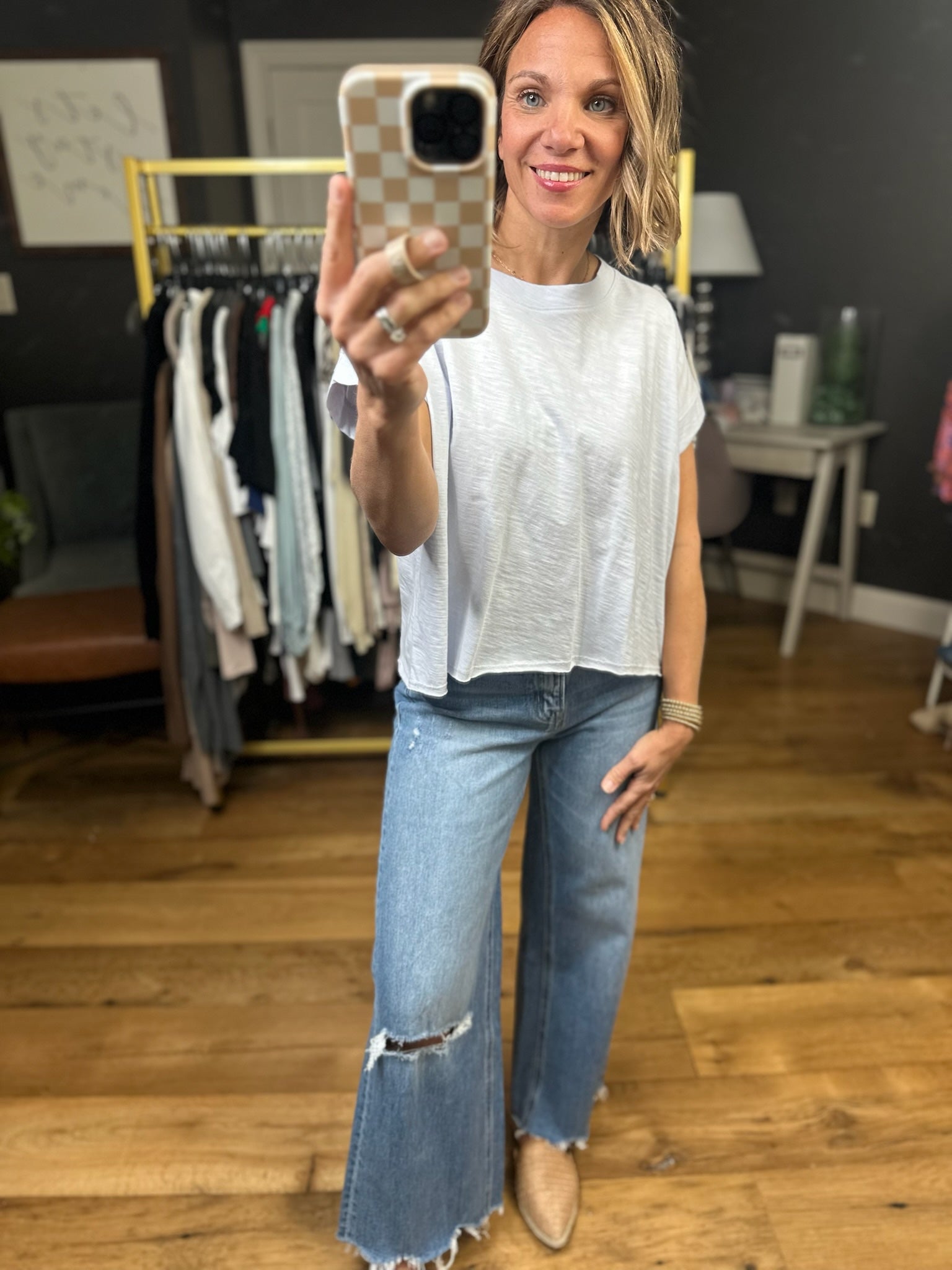 Let This Go Slub-Knit Tee - Multiple Options-Wasabi & Mint-Anna Kaytes Boutique, Women's Fashion Boutique in Grinnell, Iowa