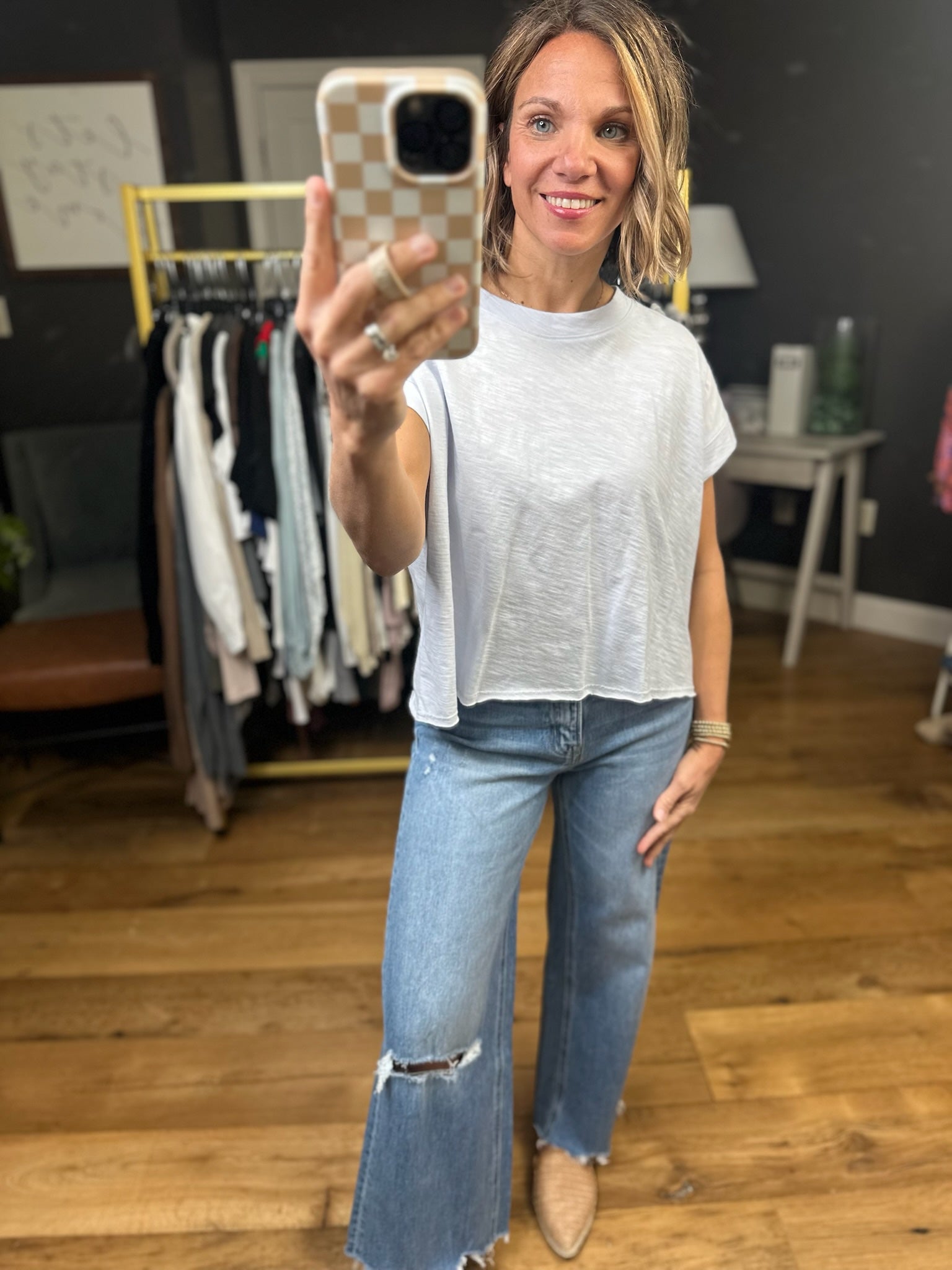 Let This Go Slub-Knit Tee - Multiple Options-Wasabi & Mint-Anna Kaytes Boutique, Women's Fashion Boutique in Grinnell, Iowa