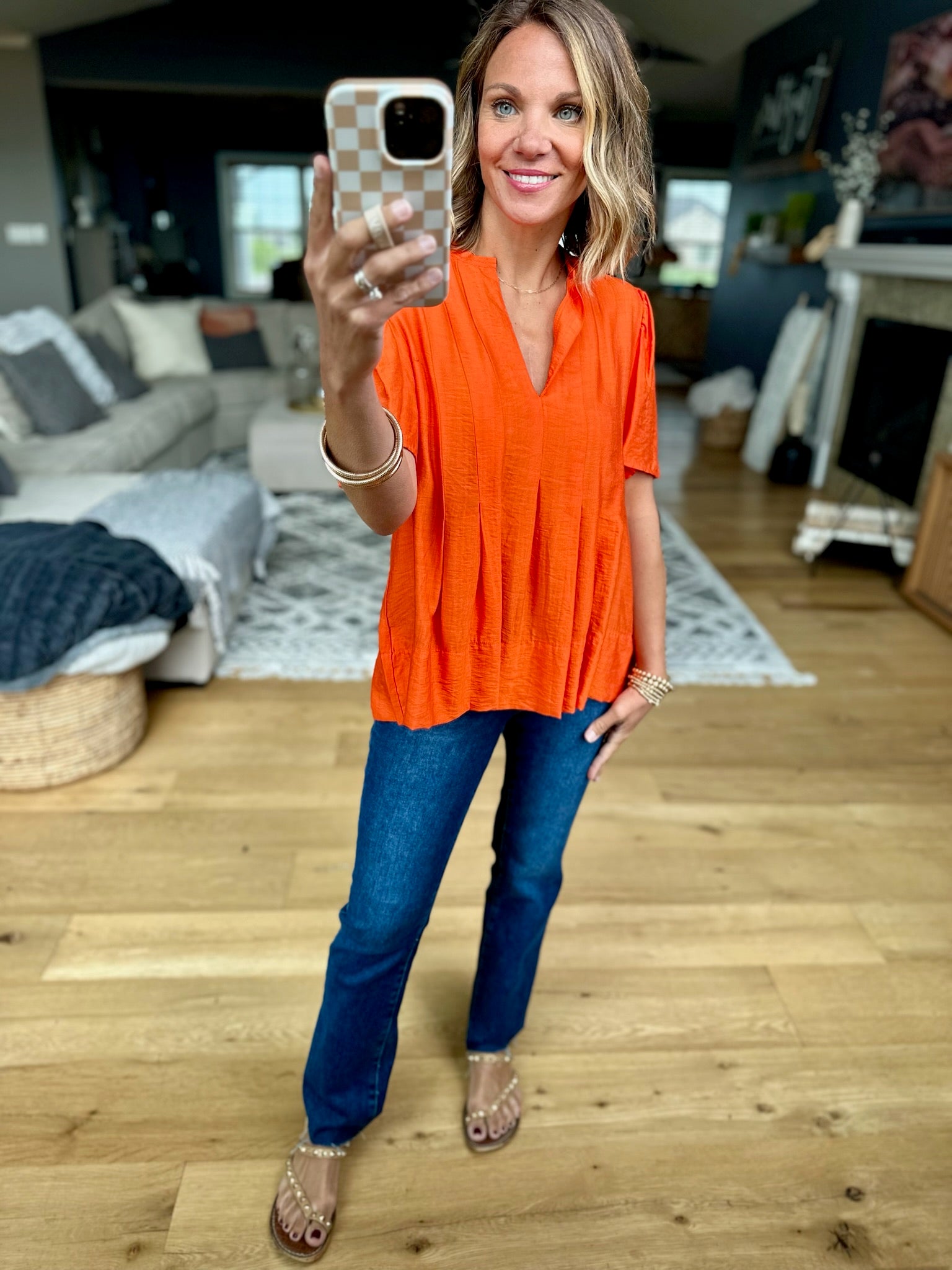 Paradise Sun Pleated Top-THML-Anna Kaytes Boutique, Women's Fashion Boutique in Grinnell, Iowa