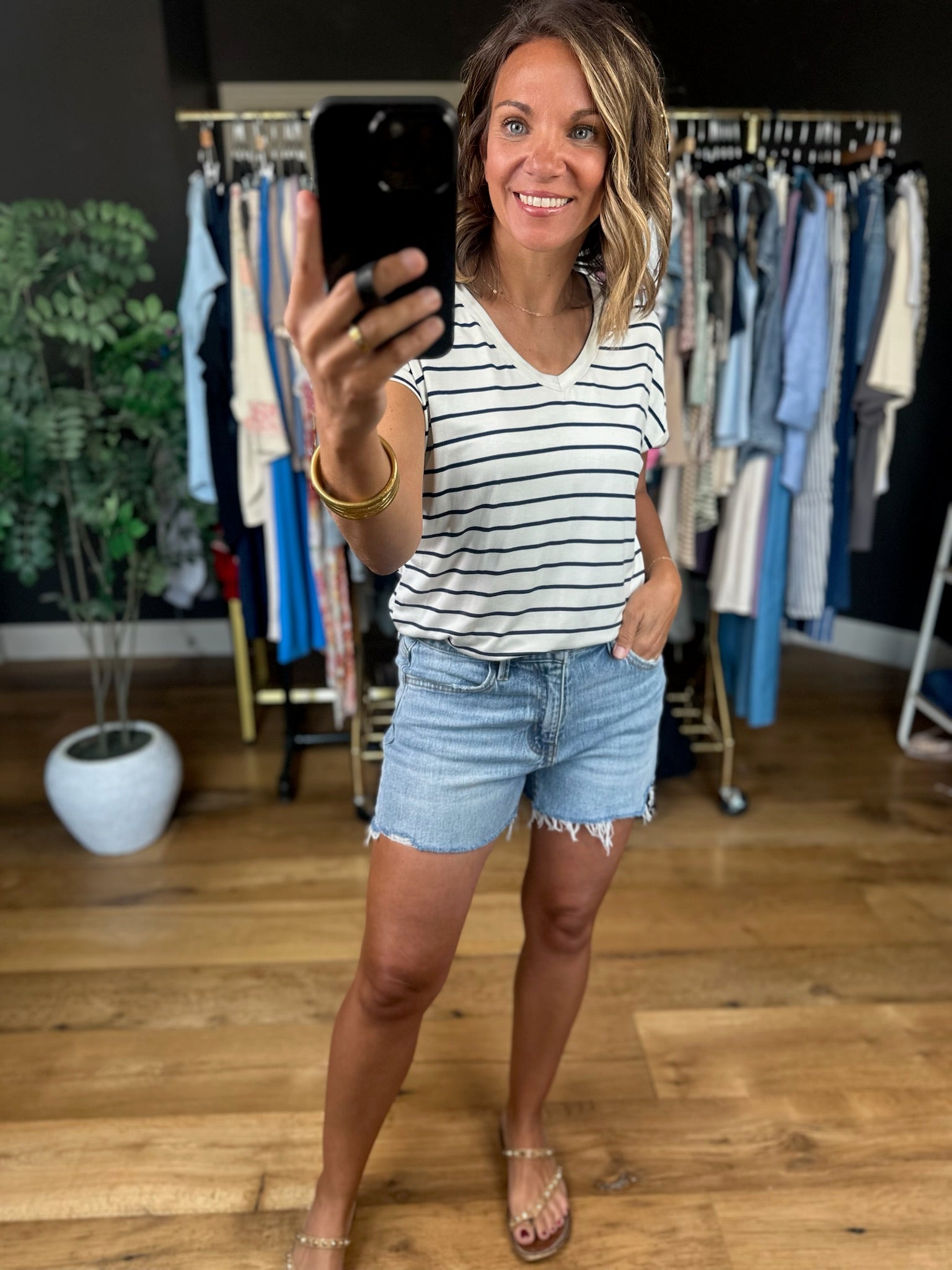 The Hannah High-Rise Shorts-Shorts-Vervet-Anna Kaytes Boutique, Women's Fashion Boutique in Grinnell, Iowa