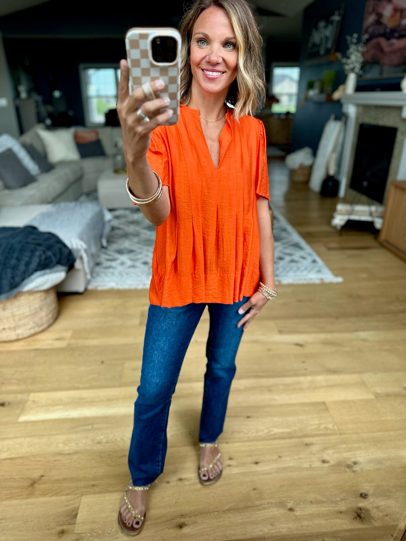 Paradise Sun Pleated Top-THML-Anna Kaytes Boutique, Women's Fashion Boutique in Grinnell, Iowa