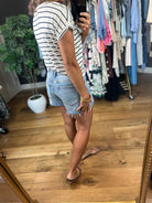 Feels This Good Striped V-Neck Tee-Short Sleeves-Staccato-Anna Kaytes Boutique, Women's Fashion Boutique in Grinnell, Iowa