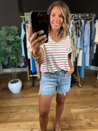 Feels This Good Striped V-Neck Tee-Short Sleeves-Staccato-Anna Kaytes Boutique, Women's Fashion Boutique in Grinnell, Iowa