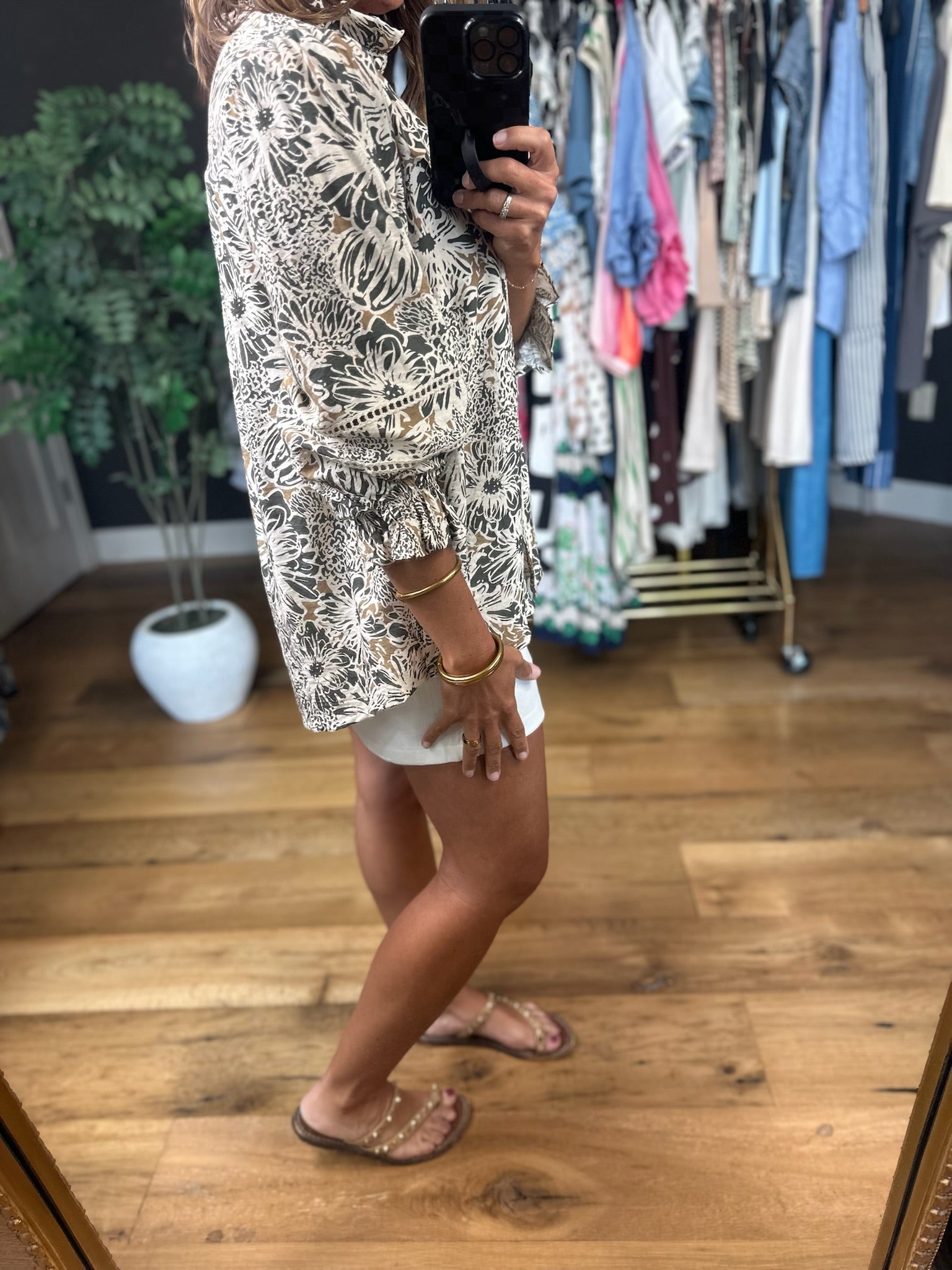 Promise Tomorrow Floral Button-Down Top-Long Sleeves-Umgee-Anna Kaytes Boutique, Women's Fashion Boutique in Grinnell, Iowa