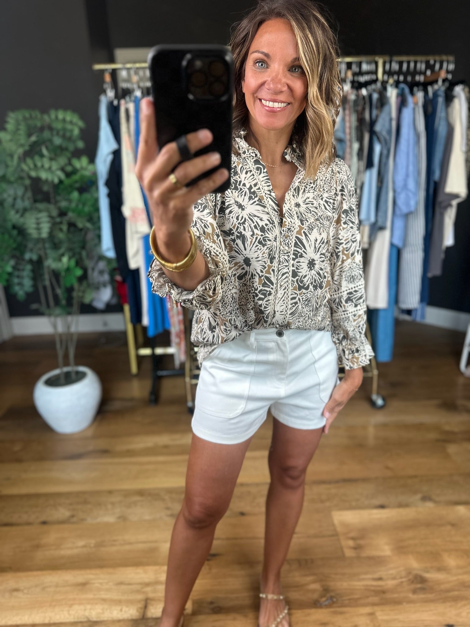 Promise Tomorrow Floral Button-Down Top-Long Sleeves-Umgee-Anna Kaytes Boutique, Women's Fashion Boutique in Grinnell, Iowa