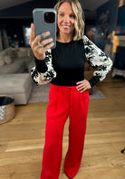 Out For The Night Floral-Sleeve Top-Top-Doe & Rae-Anna Kaytes Boutique, Women's Fashion Boutique in Grinnell, Iowa