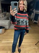 Right At Home Fair Isle Sweater-Sweaters-& Merci-Anna Kaytes Boutique, Women's Fashion Boutique in Grinnell, Iowa