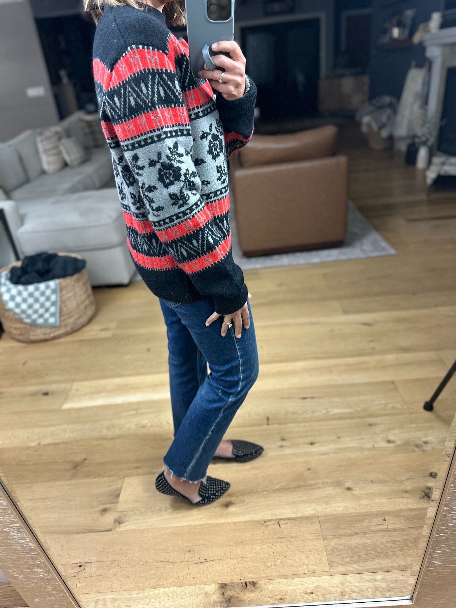 **Right At Home Fair Isle Sweater-Sweaters-& Merci-Anna Kaytes Boutique, Women's Fashion Boutique in Grinnell, Iowa