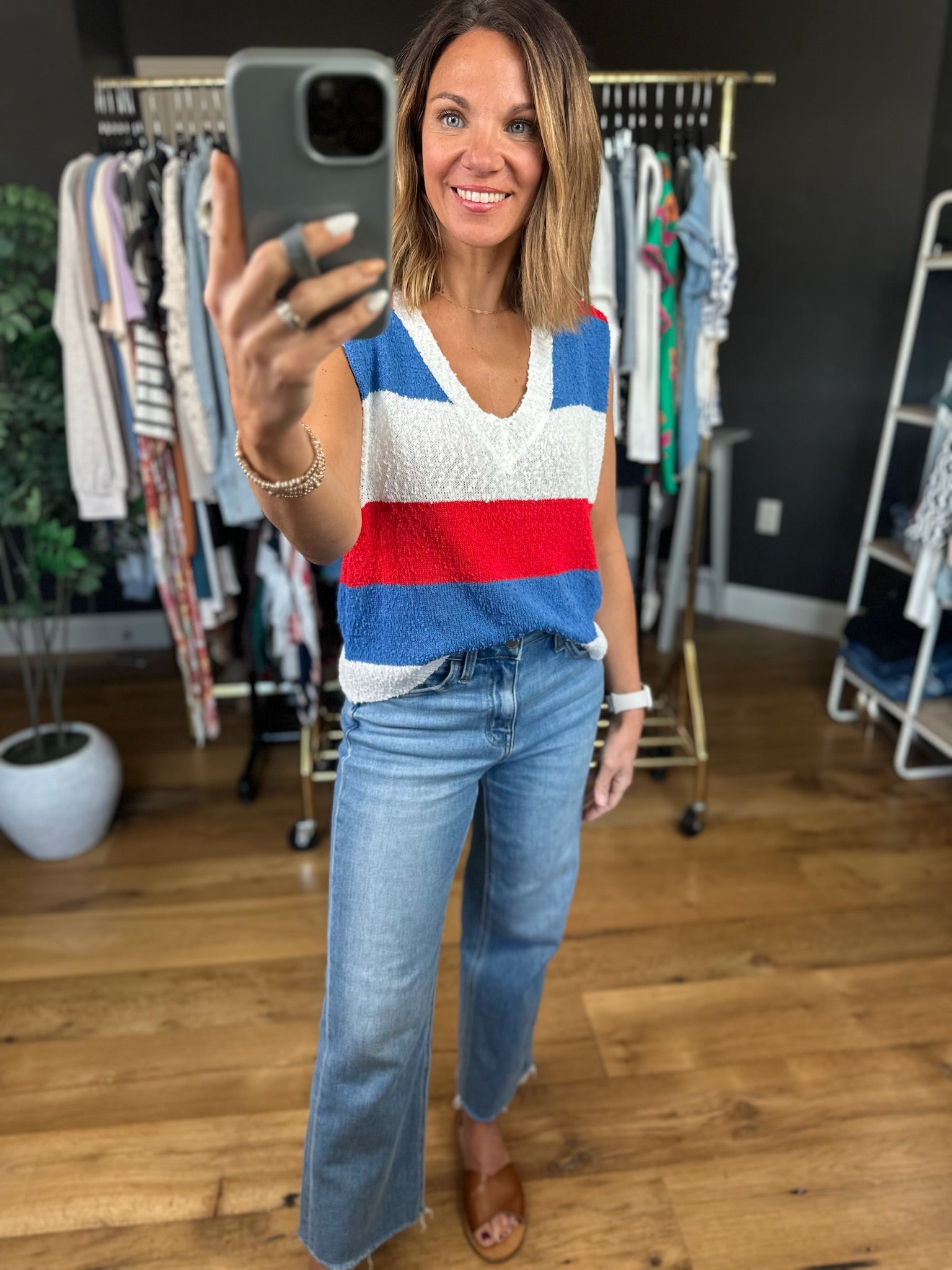 Liberty Lane V-Neck Top-Sleeveless-Wishlist-Anna Kaytes Boutique, Women's Fashion Boutique in Grinnell, Iowa