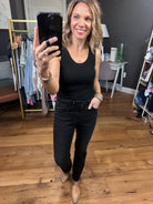 On My Side Scoop-Neck Ribbed Bodysuit - Black-Bodysuits-Mono B KT-B8117-Anna Kaytes Boutique, Women's Fashion Boutique in Grinnell, Iowa