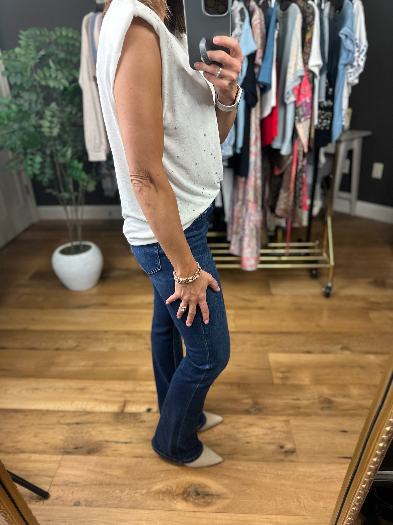 Adore You Studded Top-Short Sleeves-Dari & Dani-Anna Kaytes Boutique, Women's Fashion Boutique in Grinnell, Iowa