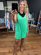 Make My Way Pocket Romper - Green-Rompers-Ces Femme-Anna Kaytes Boutique, Women's Fashion Boutique in Grinnell, Iowa