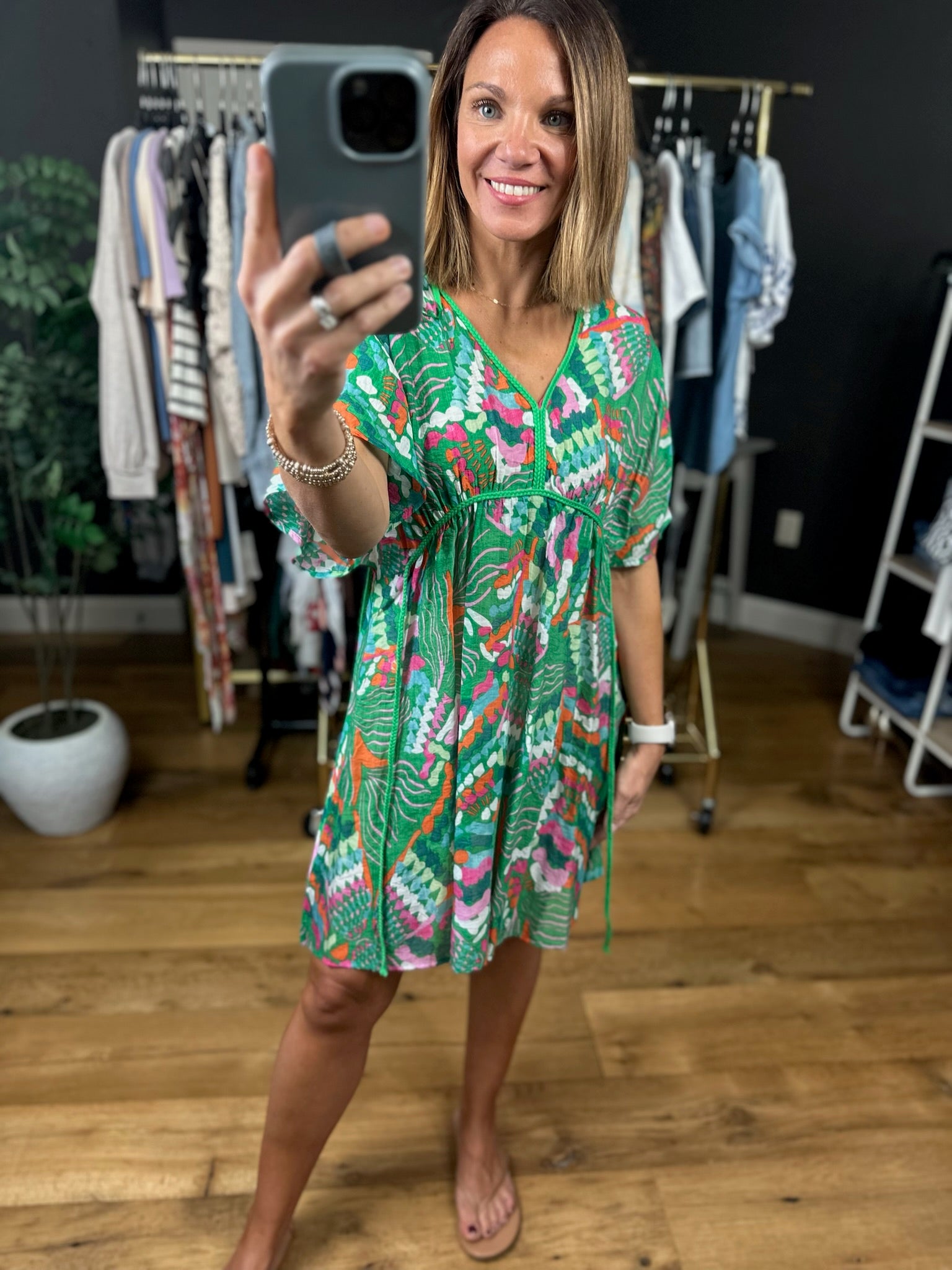 Sunlit Sunday Patterned Cover Up-Dresses-Very J-Anna Kaytes Boutique, Women's Fashion Boutique in Grinnell, Iowa