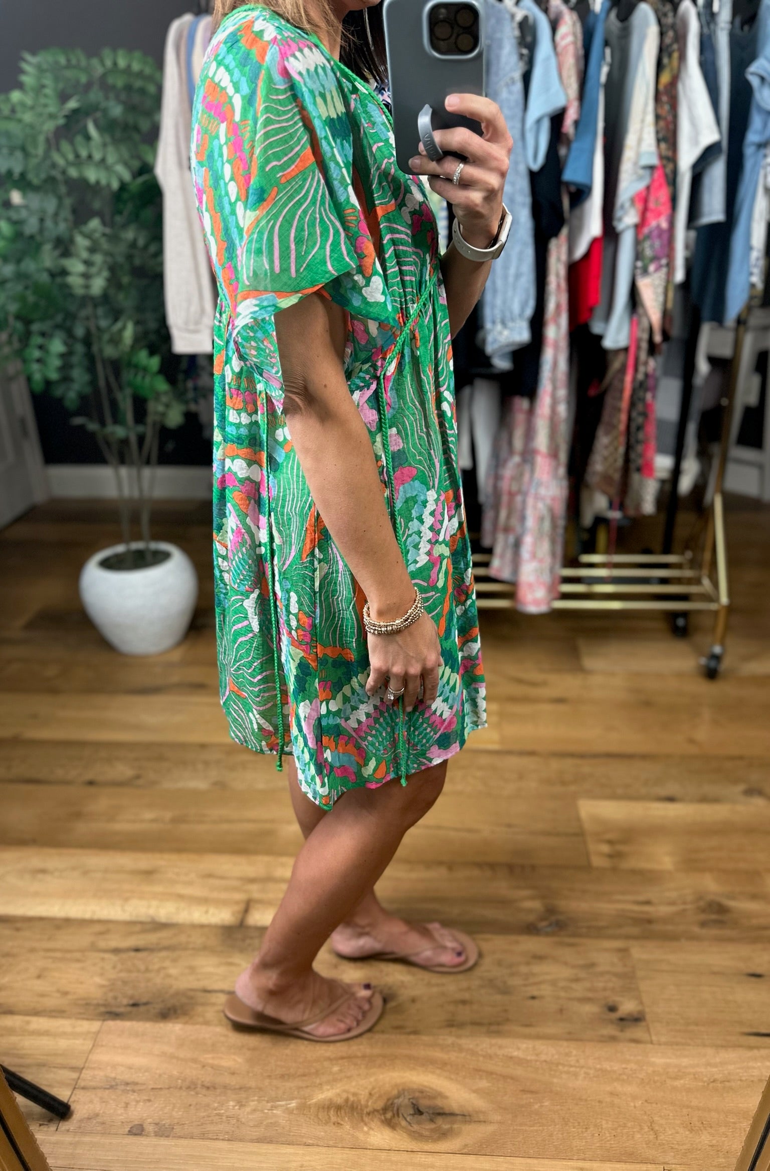 Sunlit Sunday Patterned Cover Up-Dresses-Very J-Anna Kaytes Boutique, Women's Fashion Boutique in Grinnell, Iowa