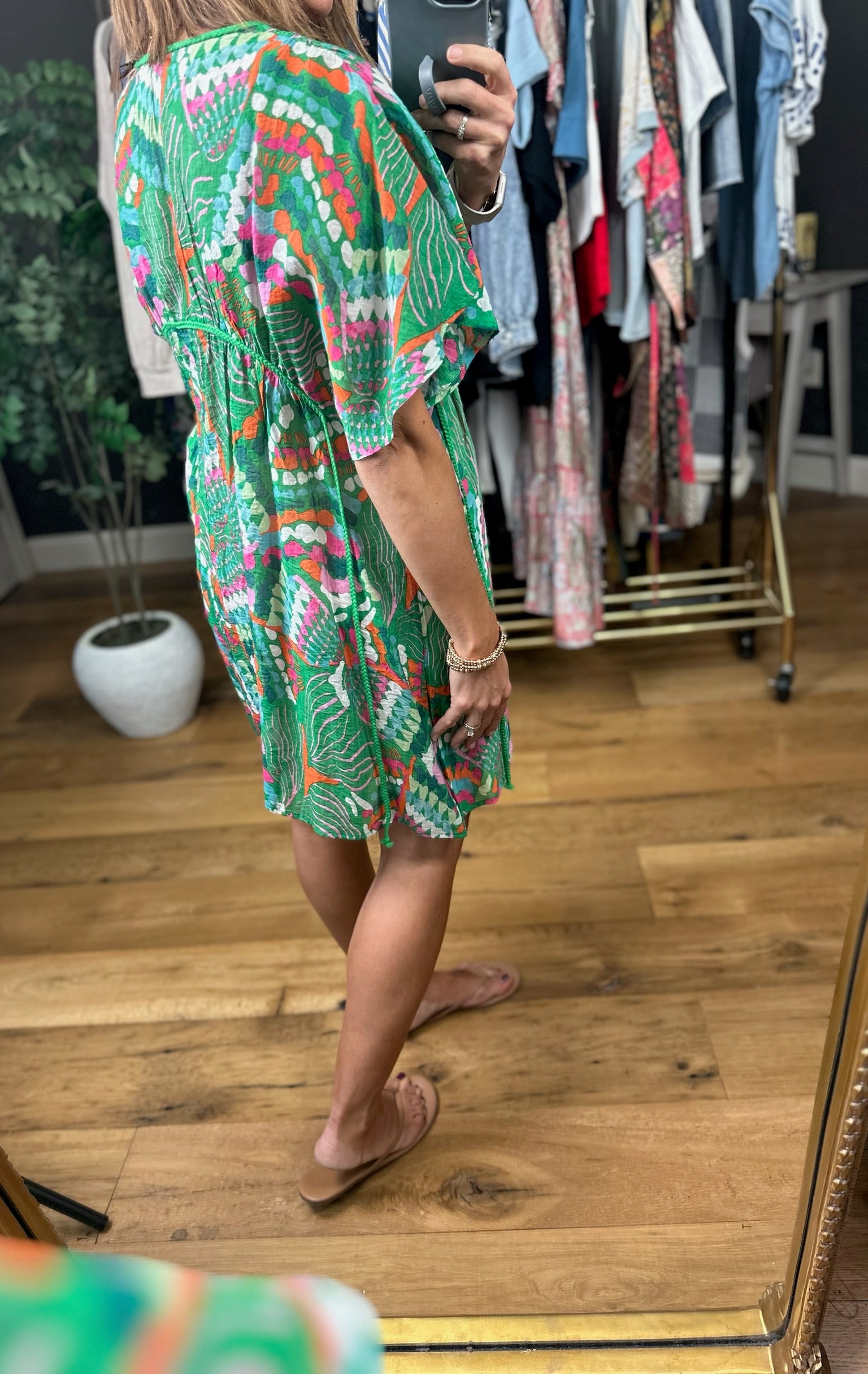Sunlit Sunday Patterned Cover Up-Dresses-Very J-Anna Kaytes Boutique, Women's Fashion Boutique in Grinnell, Iowa