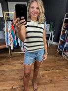 On the Edge Striped Knit Top-Short Sleeves-La Miel-Anna Kaytes Boutique, Women's Fashion Boutique in Grinnell, Iowa