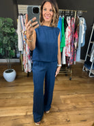 Out Of The Gate Chambray 2-Piece Set-Pants-Anna Kaytes Boutique-Anna Kaytes Boutique, Women's Fashion Boutique in Grinnell, Iowa