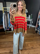 Nothing's Gonna Hurt You Striped Knit Top - Camel/Red-Wishlist-Anna Kaytes Boutique, Women's Fashion Boutique in Grinnell, Iowa