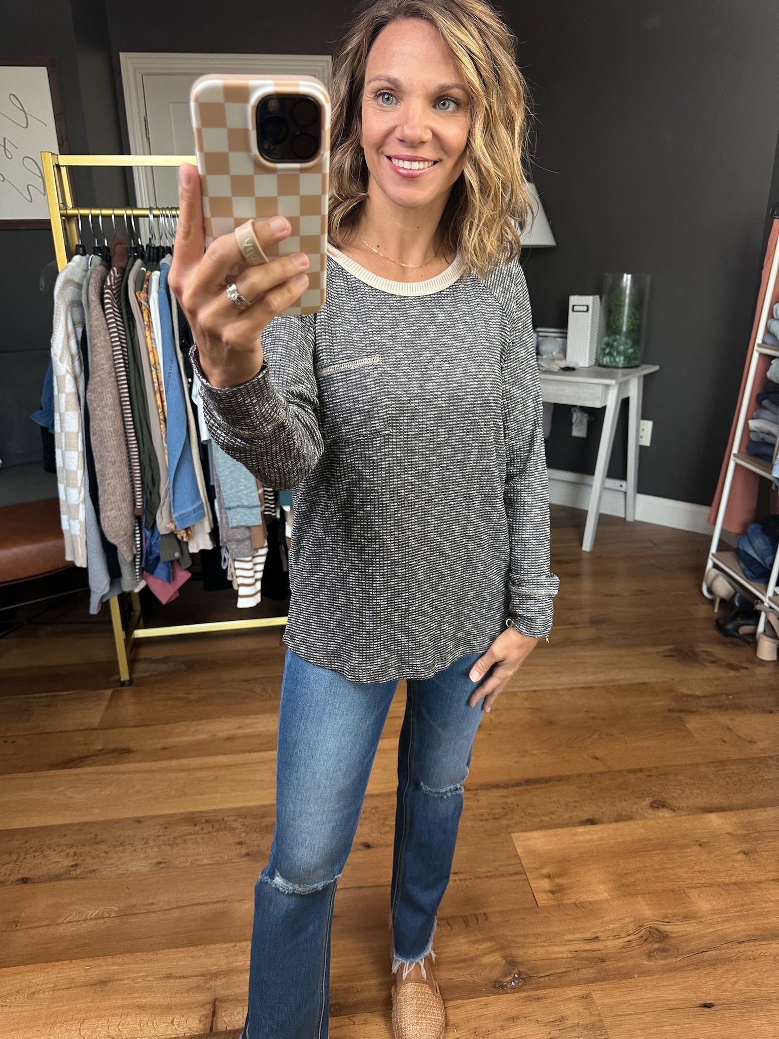 A Lot To Say Heathered Long Sleeve Top - Multiple Options-Staccato 17422-Anna Kaytes Boutique, Women's Fashion Boutique in Grinnell, Iowa