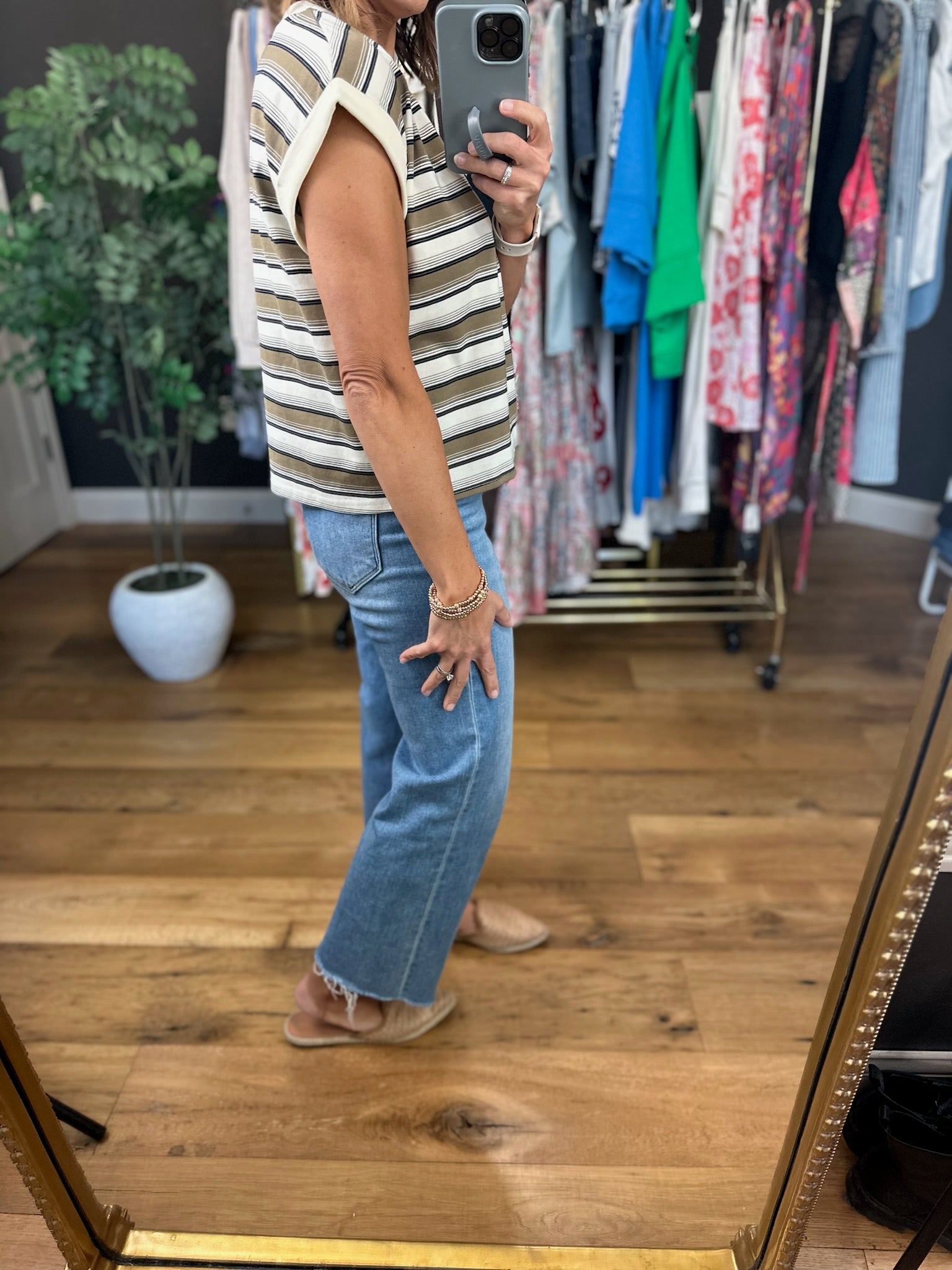 On The Other Side Striped Top-Short Sleeves-JOA-Anna Kaytes Boutique, Women's Fashion Boutique in Grinnell, Iowa