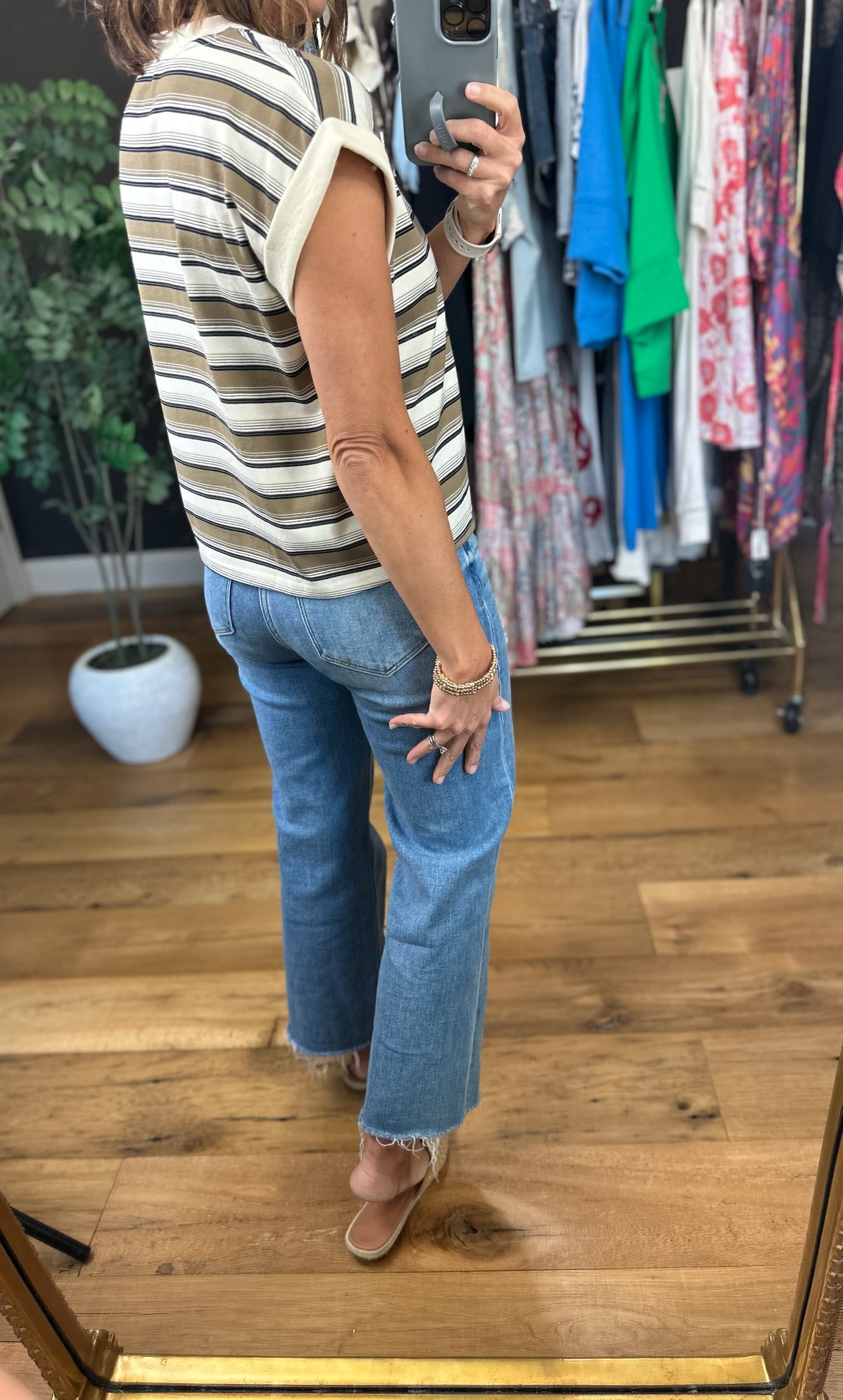 On The Other Side Striped Top-Short Sleeves-JOA-Anna Kaytes Boutique, Women's Fashion Boutique in Grinnell, Iowa